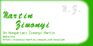 martin zimonyi business card